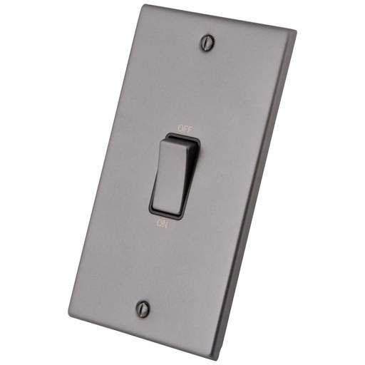 M2 Decorative 45A DP 2 Gang Vertical Switch Black Insert Gunmetal