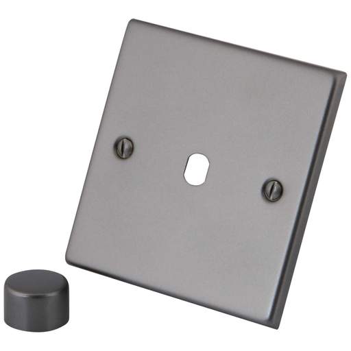 M2 Decorative 1 Gang Unfurnished Dimmer Plate Gunmetal