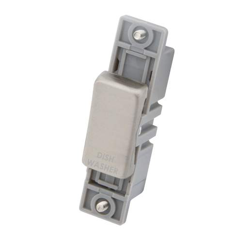 M2 Decorative 10A Double Pole Switch Module marked Dish Washer Brushed Stainless Steel