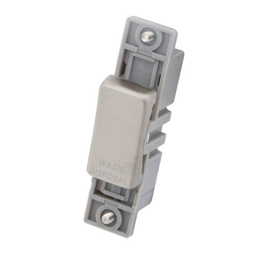 M2 Decorative 10A Double Pole Switch Module marked Waste Disposal Brushed Stainless Steel