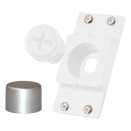 M2 Decorative Dimmer Assembly Module White with Brushed Stainless Steel Cap