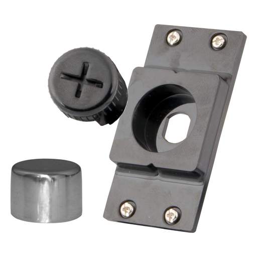 M2 Decorative Dimmer Assembly Module Black with Polished Stainless Steel Cap