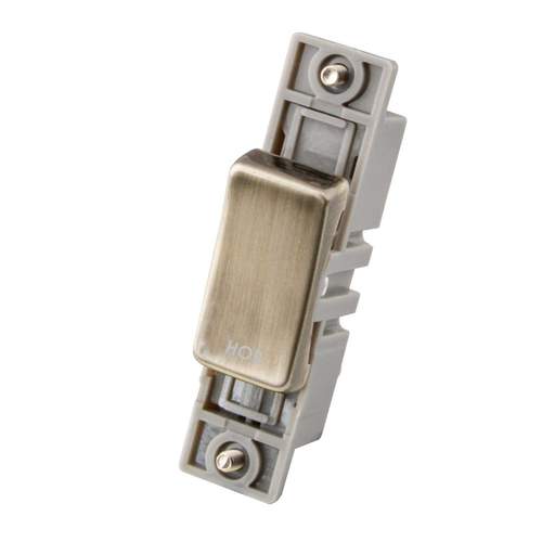 M2 Decorative 10A Double Pole Switch Module marked Hob Antique Brass
