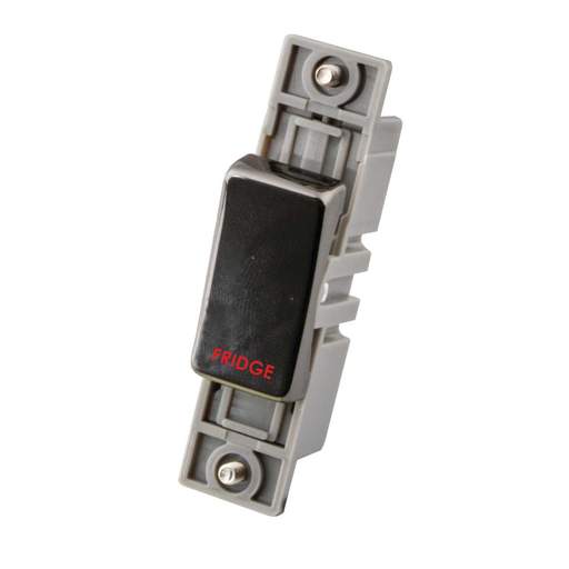 M2 Decorative 10A Double Pole Switch Module marked Fridge Black Nickel