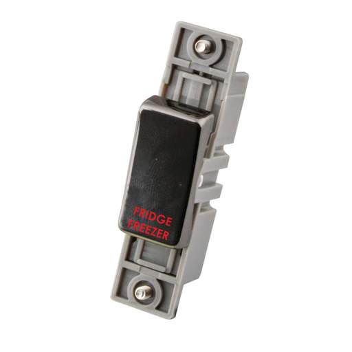 M2 Decorative 10A Double Pole Switch Module marked Fridge Freezer Black Nickel