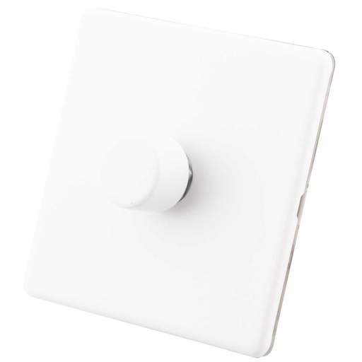 M2 Decorative Screwless 400W 1 Gang Leading Edge LED Dimmer Painted Matt White