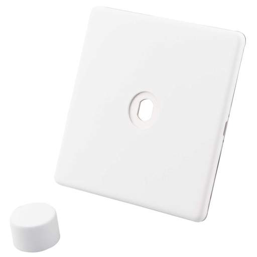 M2 Decorative Screwless 1 Gang Unfurnished Dimmer Plate Painted Matt White