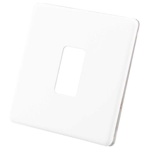 M2 Decorative Screwless 1 Gang Grid Front Plate Painted Matt White