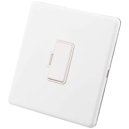 M2 Decorative Screwless 13A Unswitched Fused Spur White Insert Painted Matt White