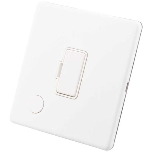 M2 Decorative Screwless 13A Unswitched Fused Spur with Flex Outlet White Insert Painted Matt White