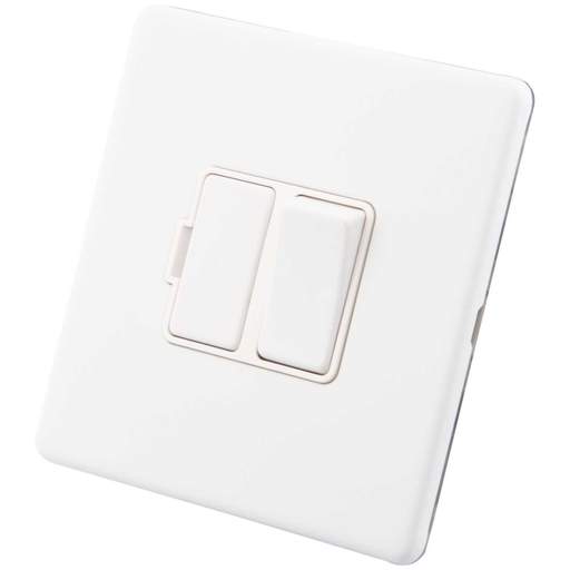 M2 Decorative Screwless 13A Switched Fused Spur White Insert Painted Matt White