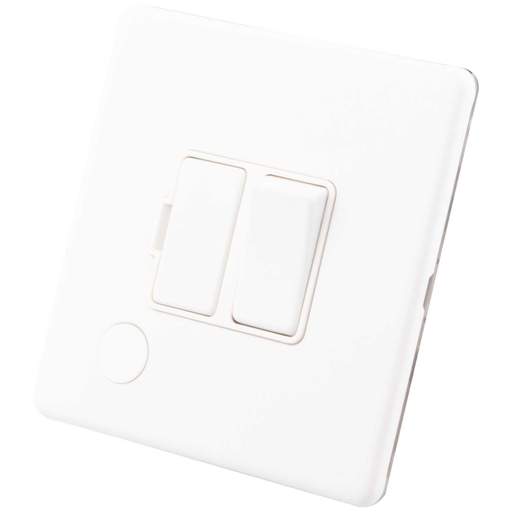 M2 Decorative Screwless 13A Switched Fused Spur with Flex Outlet White Insert Painted Matt White