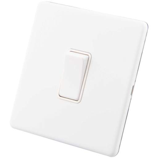 M2 Decorative Screwless 20A DP Switch White Insert Painted Matt White