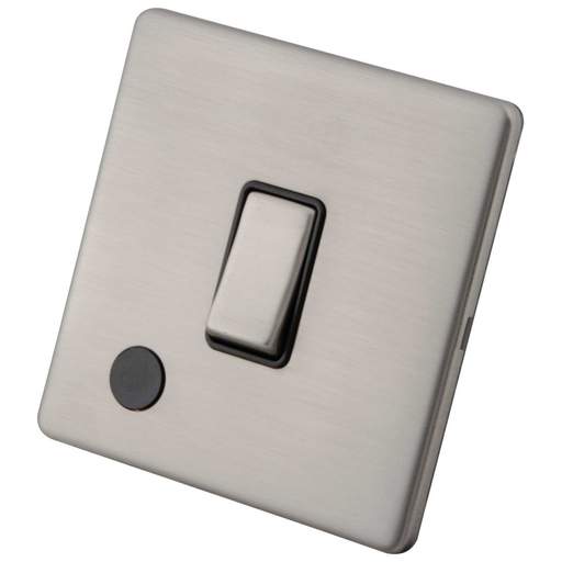 M2 Decorative Screwless 20A DP Switch with Flex Outlet Black Insert Brushed Stainless Steel