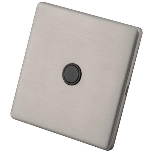 M2 Decorative Screwless 20A Flex Outlet Black Insert Brushed Stainless Steel
