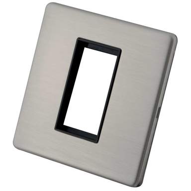 Euro Plate Module Insert M2 Decorative Screwless 1 Gang 1 Euro Module Front Plate Black Insert ...