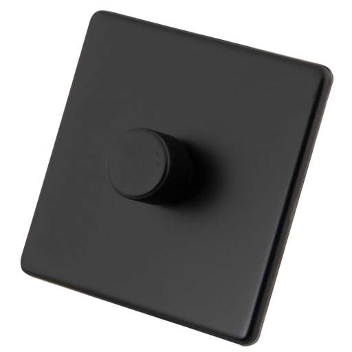 M2 Decorative Screwless 400W 1 Gang Intelligent Dimmer Painted Matt Black