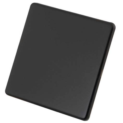 M2 Decorative Screwless 1 Gang Blank Plate Painted Matt Black