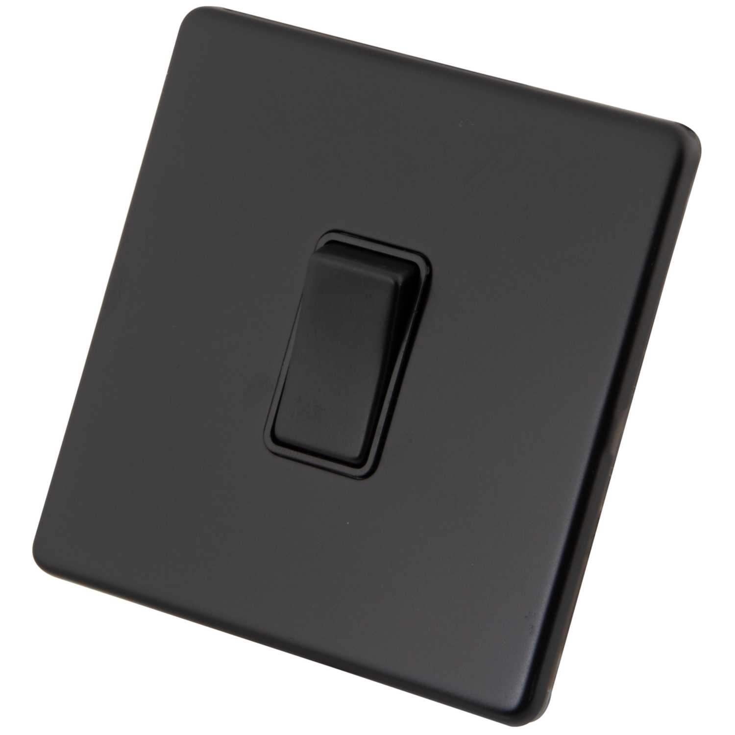 M2 Decorative Screwless 10A 1 Gang 2 Way Light Switch Black Insert