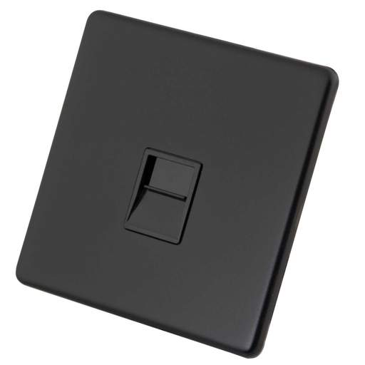 M2 Decorative Screwless 1 Gang Master Telephone Black Insert Painted Matt Black