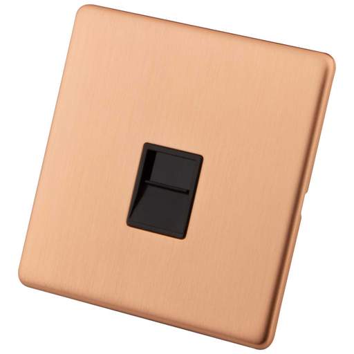 M2 Decorative Screwless 1 Gang Master Telephone Black Insert Copper