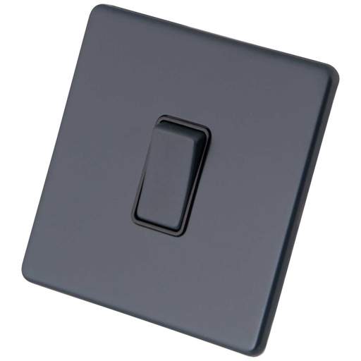 M2 Decorative Screwless 20A DP Switch Black Insert Granite Blue