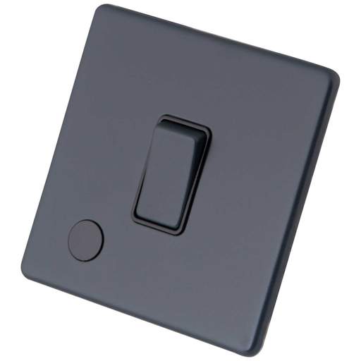 M2 Decorative Screwless 20A DP Switch with Flex Outlet Black Insert Granite Blue