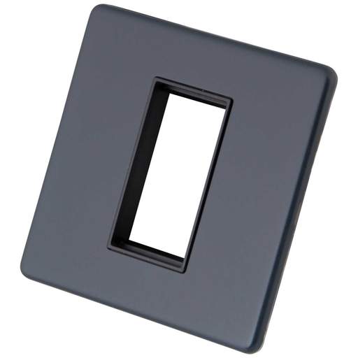 M2 Decorative Screwless 1 Gang 1 Module Media Plate Black Insert ...