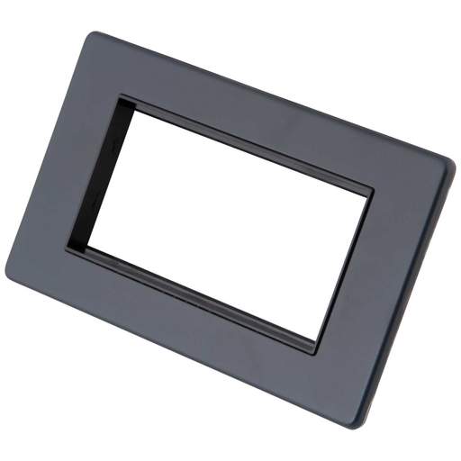 M2 Decorative Screwless 2 Gang 4 Module Media Plate Black Insert Granite Blue
