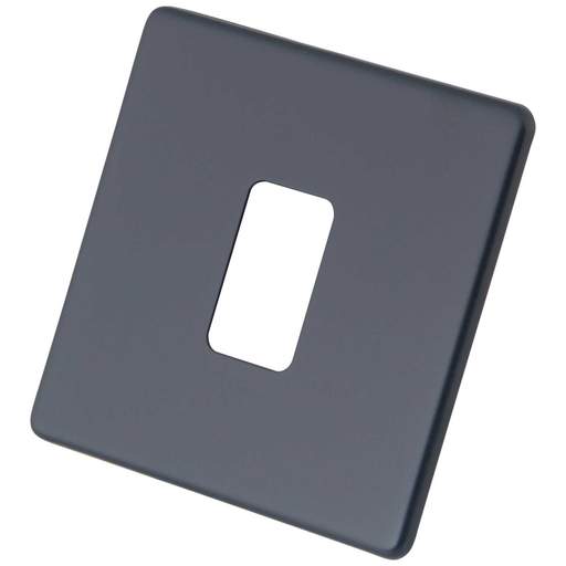 M2 Decorative Screwless 1 Gang Grid Front Plate Granite Blue