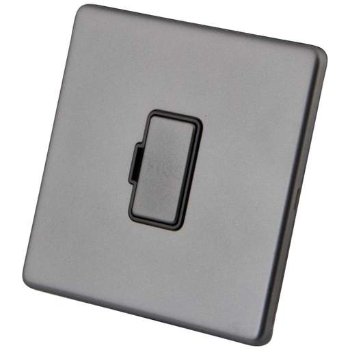 M2 Decorative Screwless 13A Unswitched Fused Spur Black Insert Gunmetal