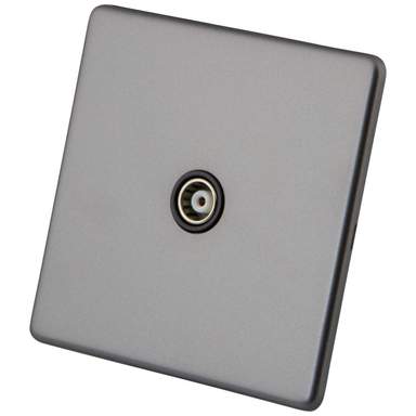 M2 Decorative Screwless 1 Gang Coaxial Socket Black Insert Gunmetal ...