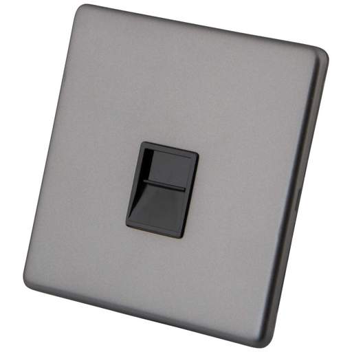 M2 Decorative Screwless 1 Gang Master Telephone Black Insert Gunmetal