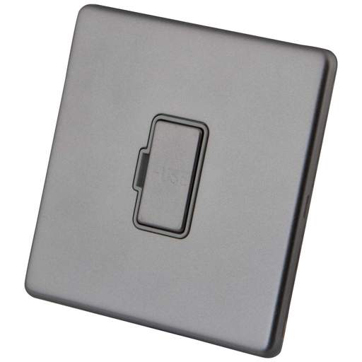M2 Decorative Screwless 13A Unswitched Fused Spur Grey Insert Gunmetal
