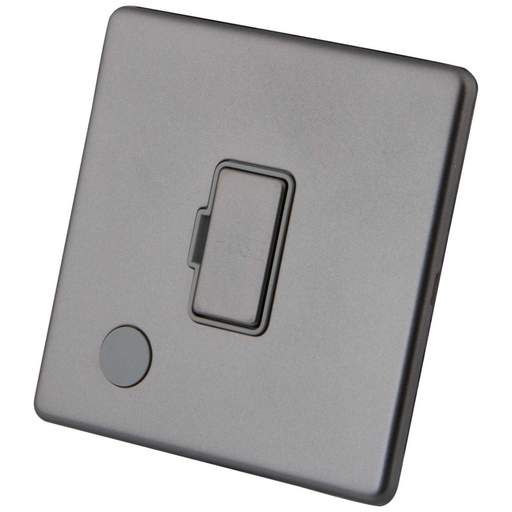 M2 Decorative Screwless 13A Unswitched Fused Spur with Flex Outlet Grey Insert Gunmetal