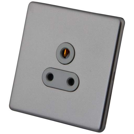 M2 Decorative Screwless 5A 1 Gang Switched Socket Grey Insert Gunmetal