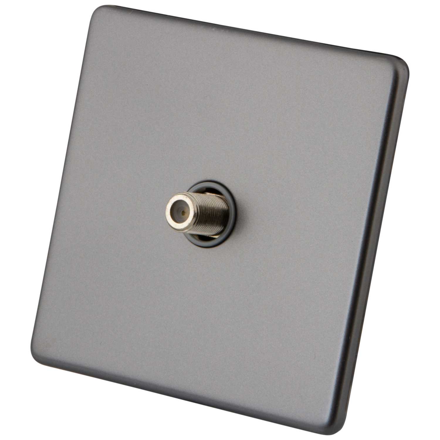M2 Decorative Screwless 1 Gang Satellite Socket Grey Insert Brushed ...