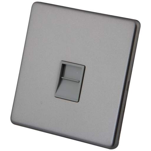 M2 Decorative Screwless 1 Gang Master Telephone Grey Insert Gunmetal