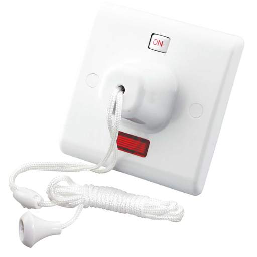 M2 Ceiling 50A DP 1 Way Ceiling Pull Switch with Neon White