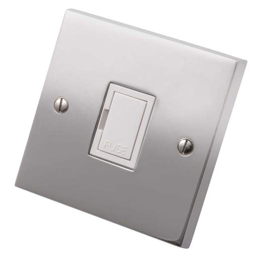 Heritage Brass 13A Unswitched Spur White Insert Polished Chrome