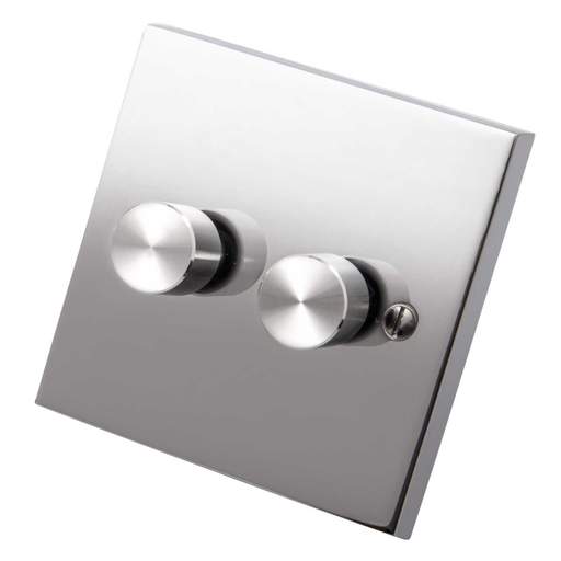 Heritage Brass 400W 2 Gang 2 Way Dimmer Polished Chrome