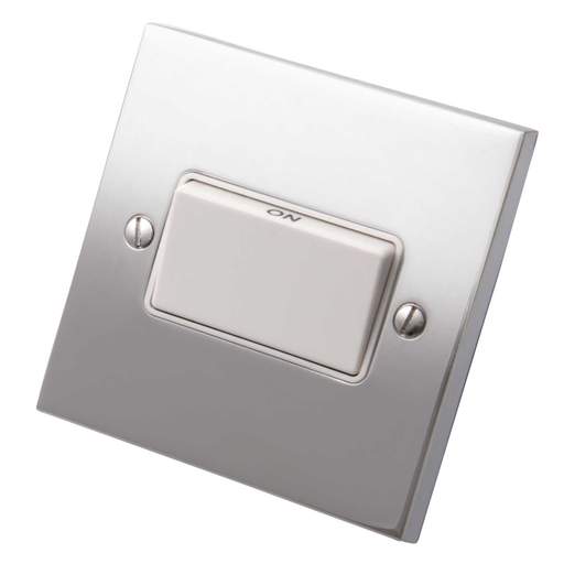 Heritage Brass 6A Triple Pole Fan Isolator White Insert Polished Chrome