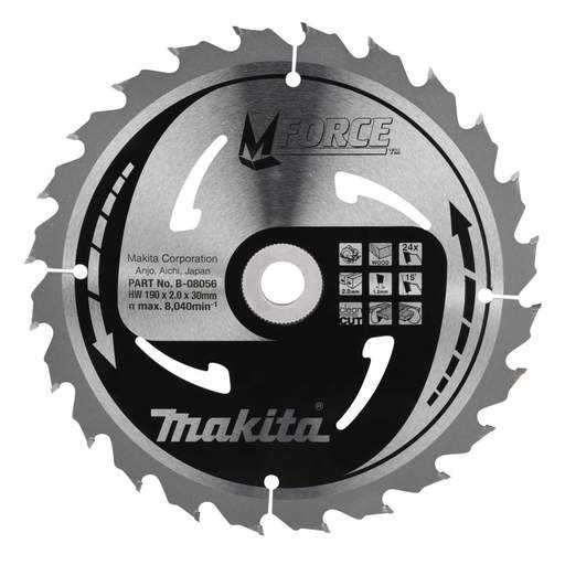 Makita 190mm MFORCE Wood Circular Mitre Saw Blade