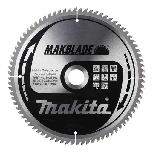Makita 260mm MAKBLADE Wood Circular Mitre Saw Blade