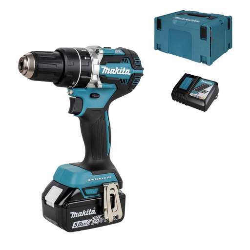 Makita DHP484RT1J 18V LXT Brushless Combi Drill with 1 x 5.0Ah Battery