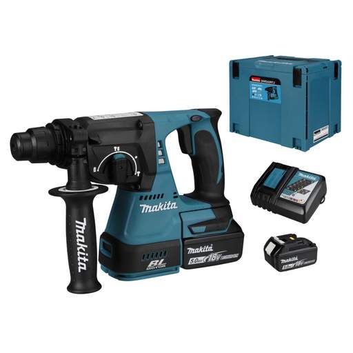 Makita DHR242RTJ 18V Rotary Hammer SDS+ Drill with 2 x 5.0Ah Batteries