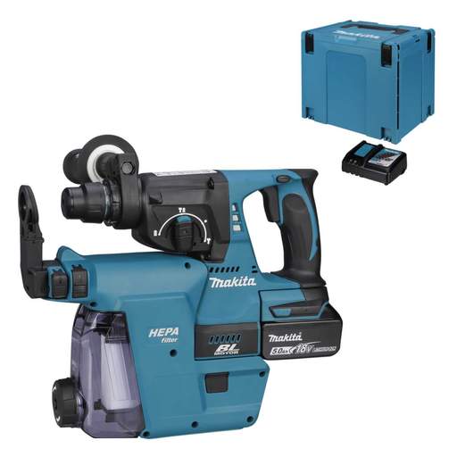 Makita DHR242RTJW 18V Rotary Hammer SDS+ Drill with 2 x 5.0Ah Batteries