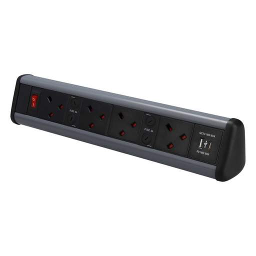 Marshall Tufflex Desktop Module with 4 x 5A Fused Power Sockets \ 1 x USB C and 1 x USB A