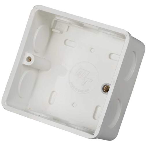 Marshall Tufflex 1 Gang 35mm PVC Flush Box Round Corners with 20mm Conduit KO White (Sold in 1's)
