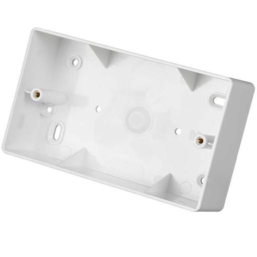 Marshall Tufflex 2 Gang 44mm PVC Surface Box Round Corners White